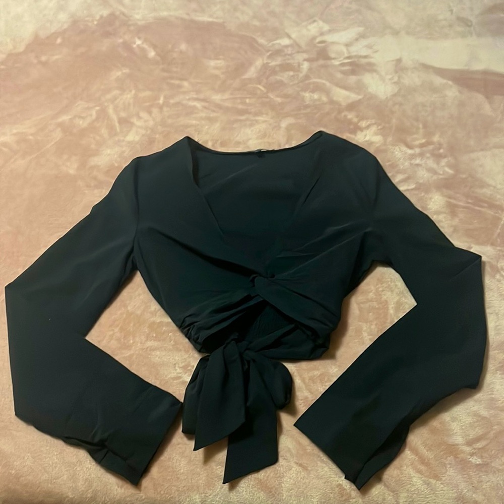 Cutout Twist Crop Blouse